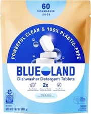 100 Plastic-Free Dishwasher Detergent Tablets 60 Count Free  Clear