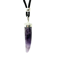 Amethyst Kralle AnhäNger Halskette Edelstein S925 Silber Echt Kristall Schmuck