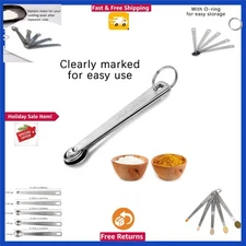 Stylish Mini Measuring Spoons Set - Stainless Steel for Easy Spice Measurement