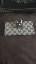 GUCCI Princy GG Logo Canvas Long Trifold Wallet Beige/8BD0275