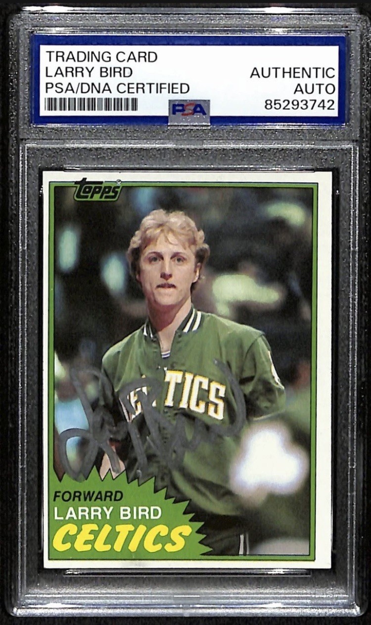 Larry Bird HOF Signed/Autographed 1981 Topps Card #4 Celtics PSA/DNA