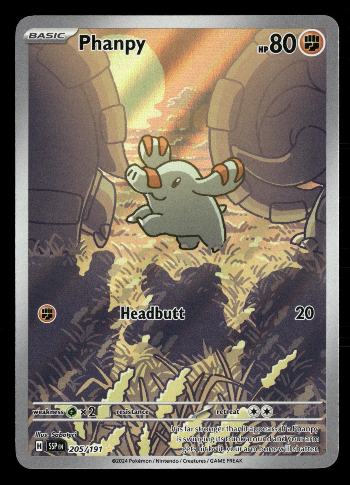 Phanpy - 205/191 - Illustration Rare - Surging Sparks - Pokemon Card - NM/M