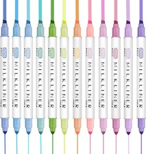 12 Pcs Aesthetic Highlighters Assorted Colors, Pastel Highlighters Set Unique