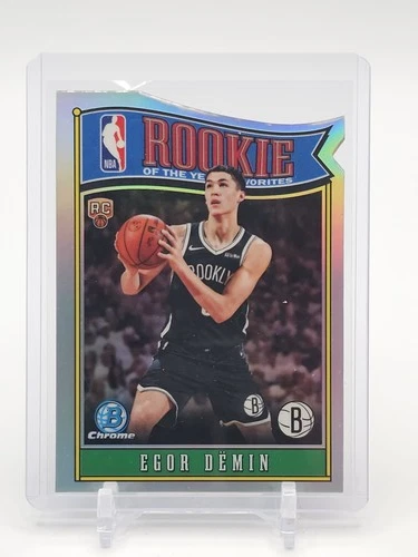 EGOR DEMIN 2025-26 BOWMAN CHROME ROOKIE OF THE YEAR REFRACTOR DIE CUT NETS Q6992