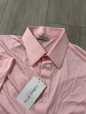 Collars And Co Mens Short Sleeve Polo Solid Pink Size Large.