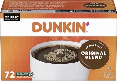 Dunkin Donuts Original Blend Keurig K-Cups 72 Count FREE SHIPPING !!!