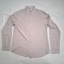 All saints Mens Shirt Large Button Down Earth Tone Pocket Long Sleeve