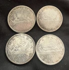 Lot of four (4) Vintage Canadian Canada One Dollar $1 Coins - 80% Silver WOW!