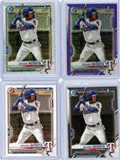 4 * MAXIMO ACOSTA * 2021 BOWMAN CHROME 1ST PURPLE REFRACTOR # 250 MOJO RC 