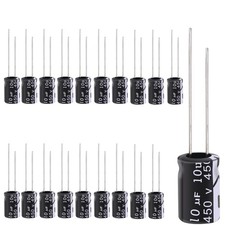 20Pcs Electrolytic Capacitor 10uF with Aluminum Radial Leads 10UF-450V-13X20