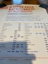 Vintage used original railway poster. Radio 1 roadshow Weymouth 1993.
