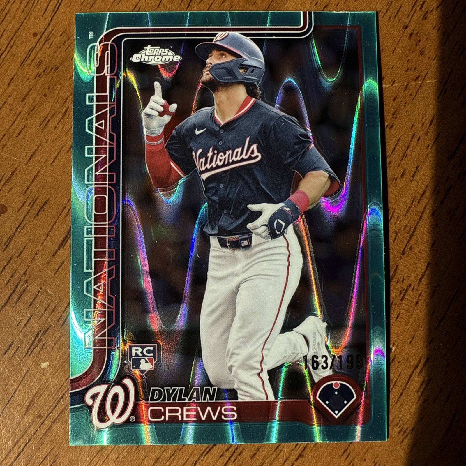 2025 Topps Chrome - Dylan Crews #146 Aqua Raywave Refractor /199 (RC)