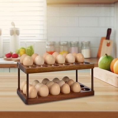 Holz Eierablage hält 36 Eier Zuhause Küche Organizer Rustikal Tragbar Display