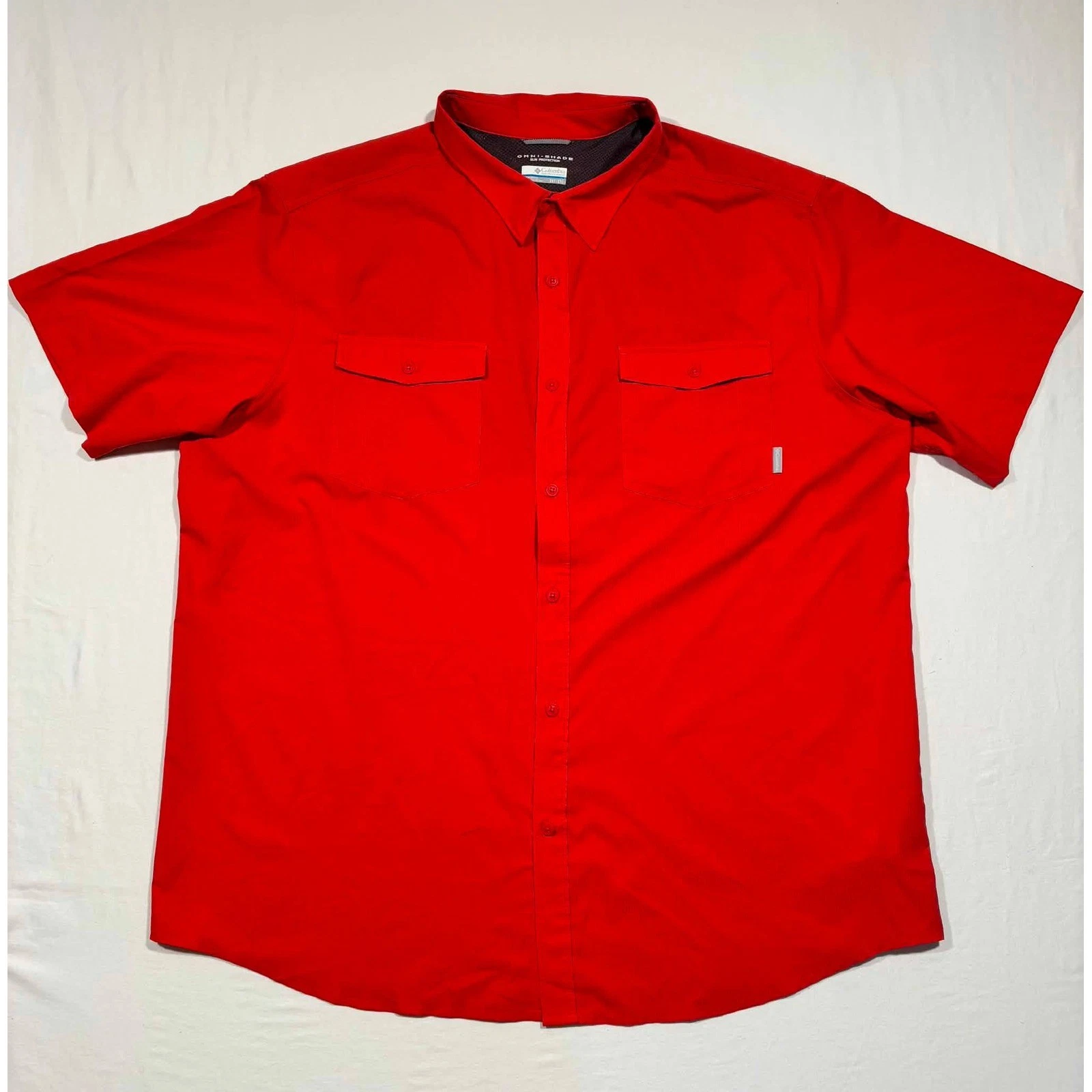 Columbia Omni-Shade Red Short Sleeve Button Down Fishing Hiking Shirt 3XT
Opens in a new window or t