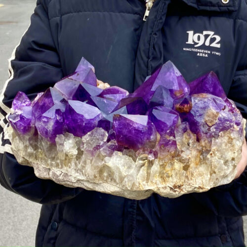 13.71LB Natural amethyst Cluster Quartz Crystal backbone mineral Reiki Stone - Imagen 2 de 12