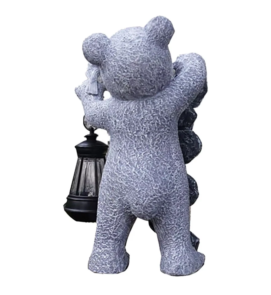 Solar LED Bear Statue Cute Garden Figurine Yard Decor for Outdoor Decoration - image 2 of 4