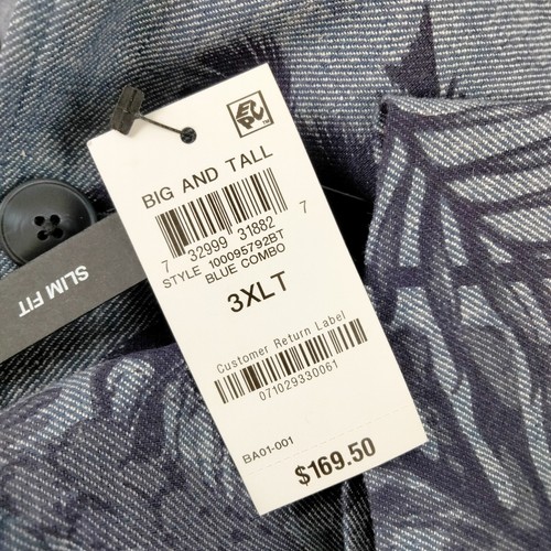 International Concepts Blazer Sport Coat Mens 3XLT Linen Cotton Tropical Print - Picture 3 of 13