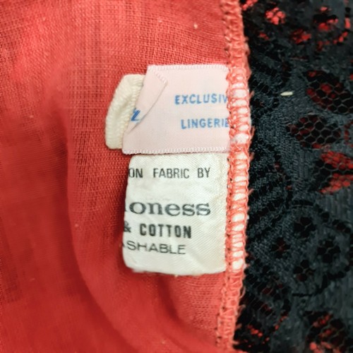 MARCHIONESS Size M Orange with Black Lace Square Drop Carrigan Lingerie Vintage - Picture 8 of 9