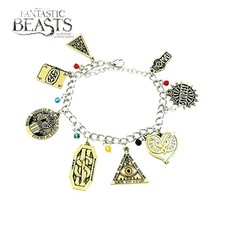 Fantastic Beasts 8 Themed Charms Assorted Metal Charm Bracelet