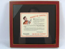Philip Morris Please Be Careful Remember You Are Not Fireproof Framed Art Orignl