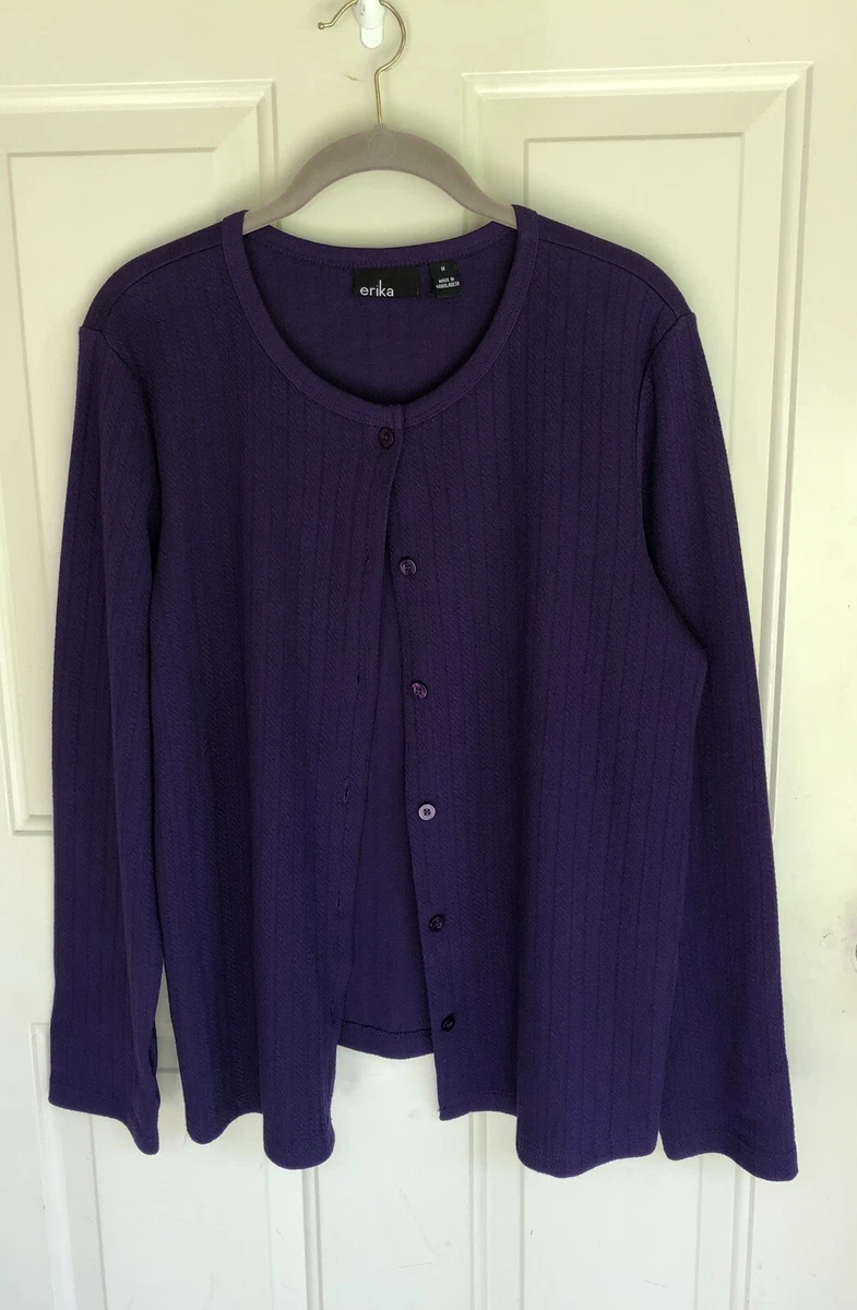 Dark purple top cardigan sweater