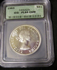 1963 CANADA SILVER $1 DOLLAR...ICG PL-64 CAM — photo 3