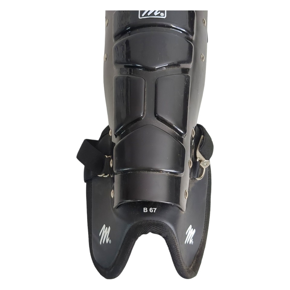 MacGregor B67 Shin Guards Catcher Umpire Baseball Softball Youth Black