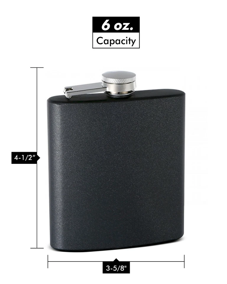 Frasco de cadera pintado perlado grabado de 6 oz, colores surtidos Foto 3 de 4