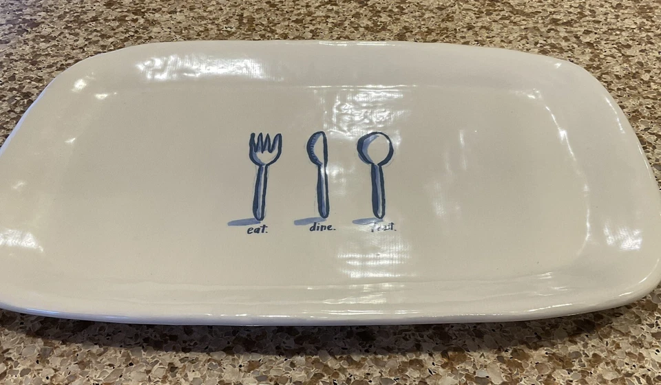 VTG RAE DUNN DISH BY MAGENTA 15 INCH RECTANGULAR  PLATTER EAT DINE FEAST Foto 3 de 4