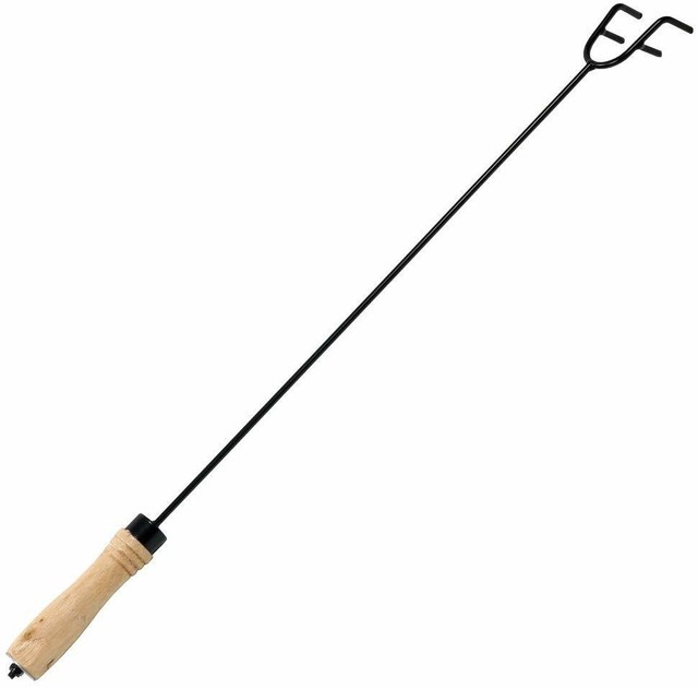 Sunnydaze Steel Fire Pit Poker Stick Wood Handle Outdoor