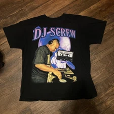 Rare DJ Screw Short Sleeve Gift For Fan Black S-2345XL Men T-Shirt