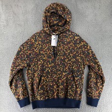 Nike Hoodie Sweatshirt Club Fleece Pullover FQ6148-410 Navy Floral Men's S