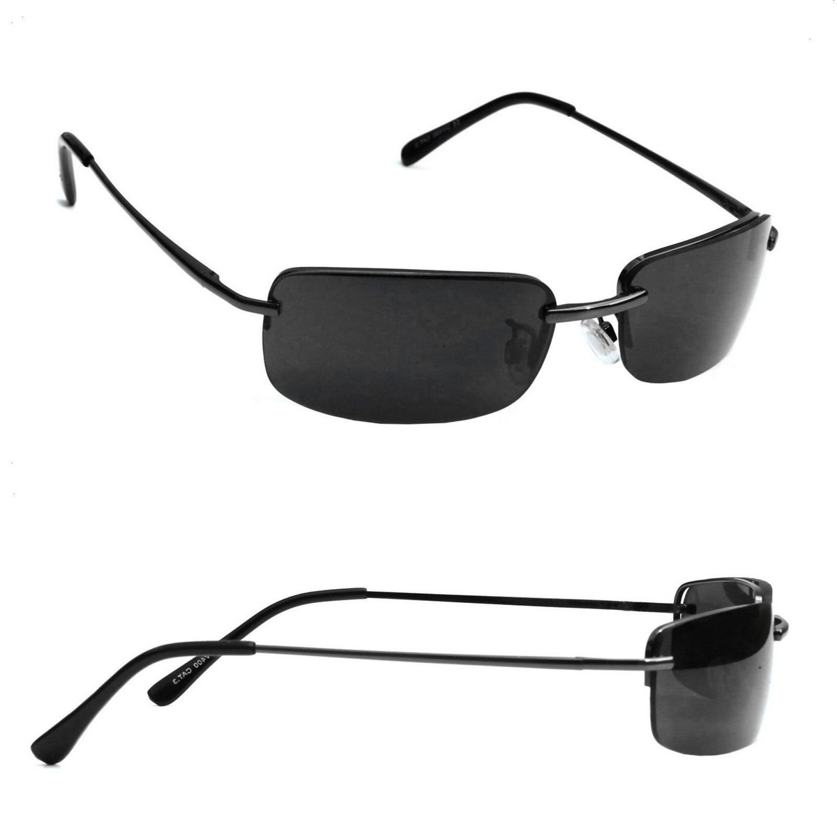 Agent Smith Style Sonnenbrille Rechteckig Linse Schwarz 