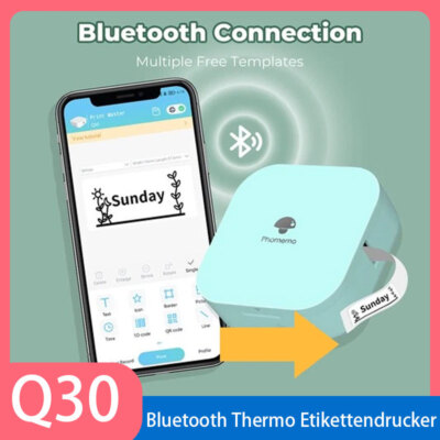 Phomemo Q30 Bluetooth Etikettendrucker, Beschriftungsgerät Selbstklebend