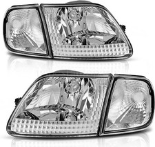 Clear Chrome Headlights Corner Lights Fit For 1997-2003 Ford F150 Expedition