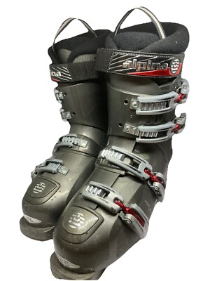 VGC Alpina Men's X4 275 Sport Fit Snow Ski Boots Gray, Silver, Red Size 9