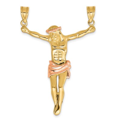 14k Bicolor Gold Rose Korpus Anhänger 5,38g, L-51mm, B-37mm für Mama