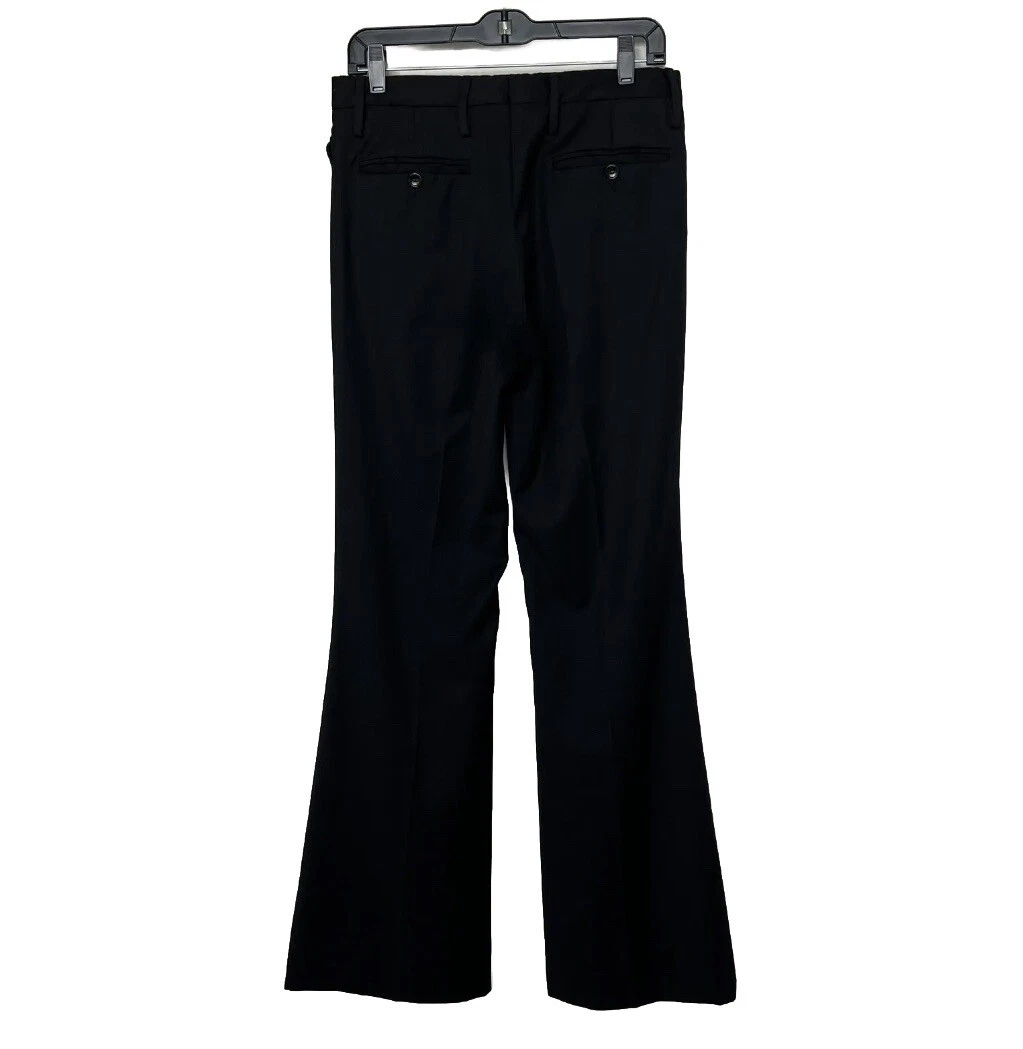 Pantalon pantalon noir jambes larges laine italienne GUCCI taille 44R US 8 femme