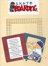 "SKATE BOARDING" DIE CUT SET MY MIND'S EYE / CADD  BOYS PARK WHEELS FUN 