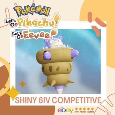 Mega Slowbro Shiny   Pokemon Let s Go Pikachu Eevee Battle 6 IV Competitive EV