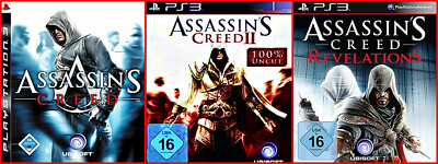 PS3 4 GAMES PACKET/SAMMLUNG: ASSASSINS CREED 1 +2+ REVELATIONS+MULTILINGUAL*