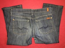 7 For All Mankind Capri Cut Stretch Blue Jeans Women's Size 27 made in USA