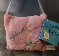  "Welcome Tooth Fairy" Door Hanger Pillow w/Pouch for Tooth pink