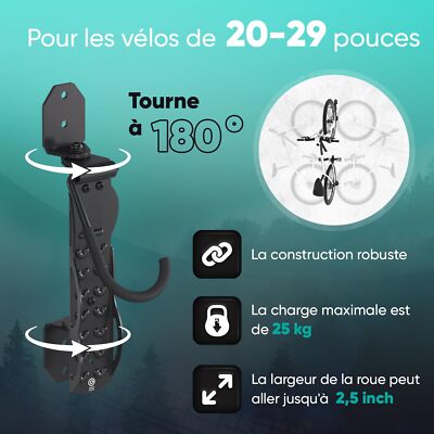 Goovilla Support Mural Réglable Pour Vélo – Porte-vélo Horizontal