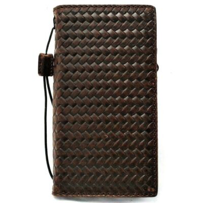 Genuine Leather case f Iphone 14 13 12 11 Pro Max Wallet Book Luxury Art cross