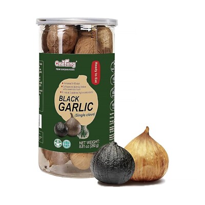 Black Garlic 8.82 Oz (250G.), Whole Black Garlic Fermented for 90 Days, Super Fo