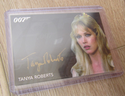 JAMES BOND SIGNED CARD A VIEW TO A KILL TANYA ROBERTS LIMITED EDITION GIRL GOLD