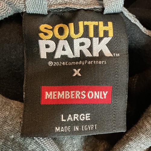 South Park X Members Only Gray Pullover Hoodie Sweatshirt Mens Sz Large NWT - Picture 4 of 6