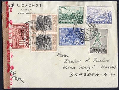 EB 529 - 22.7.1942 - Brief von Griechenland nach Deutschland geschickt. Zensiert.