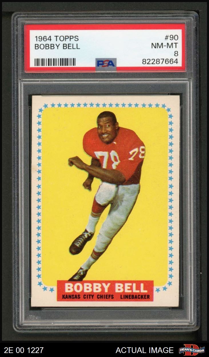 1964 Topps #90 Bobby Bell Chiefs RC HOF PSA 8 - NM/MT